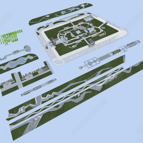 现代广场景观3D模型下载
